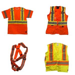 Hi-visibility safety clothing bundle; shirt, vests, sash and hard hat